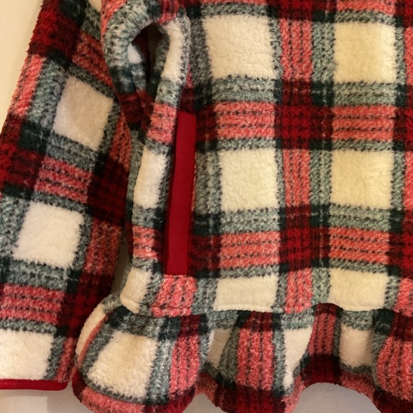 Gymboree Girls Size 10 Red/Green/White Plaid Fleece 1/4 Zip Christmas Cabin NWT - Picture 2 of 4
